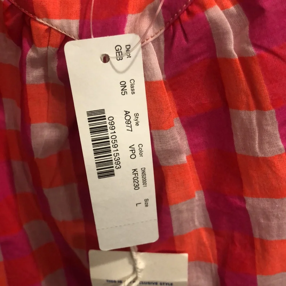 NEW SZ Blockprints X J Crew Tiered Dress 👗 in Gingham - Picture 8 of 14